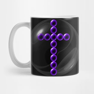 Purple Cross in Glass Ball Mug